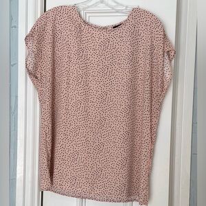 Halogen Pink & Black Polka Dot Blouse – Size M